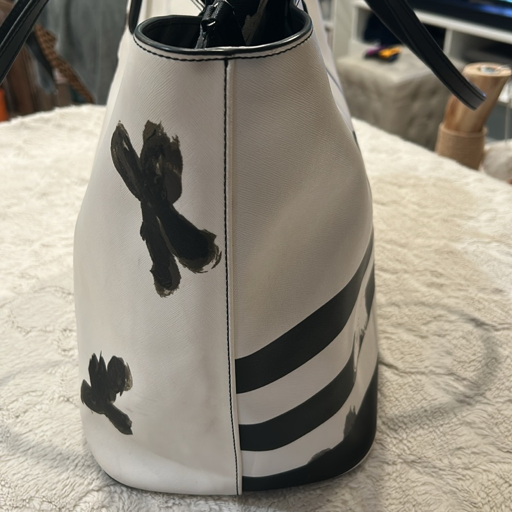 Rare MBMJ - Marc by Marc Jacobs Metropoli Unsmiley Striped Travel Tote and Pouch - Picture 6 of 16